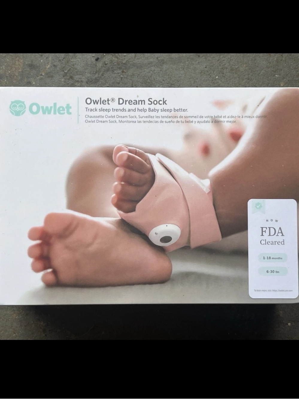 Latest Edition Owlet Dream Sock Baby Sleep Monitor - Pink